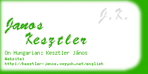 janos kesztler business card